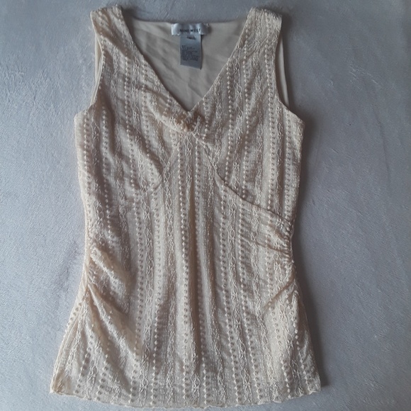 Nine West Tops - Nine West womens small tank cream lace beige